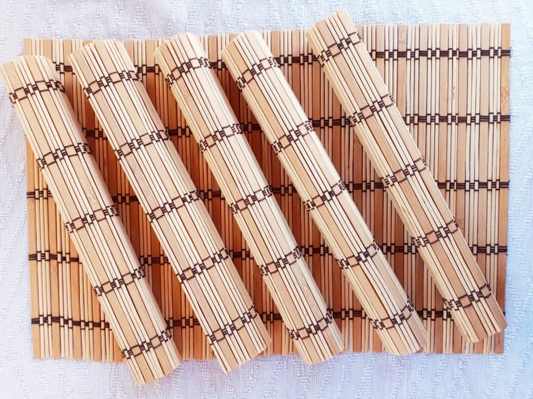 Bamboo Placemats Set Table Placemat New Natural Vintage Brown Etsy