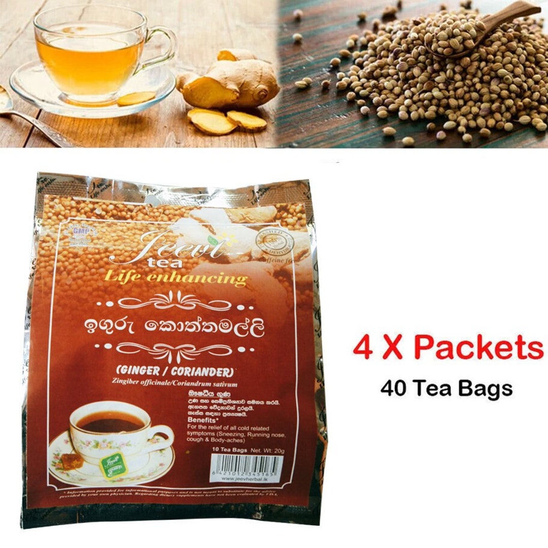Ceylon Ginger Coriander Herbal Tea Drink 100 Natural 40 Tea Bags Etsy