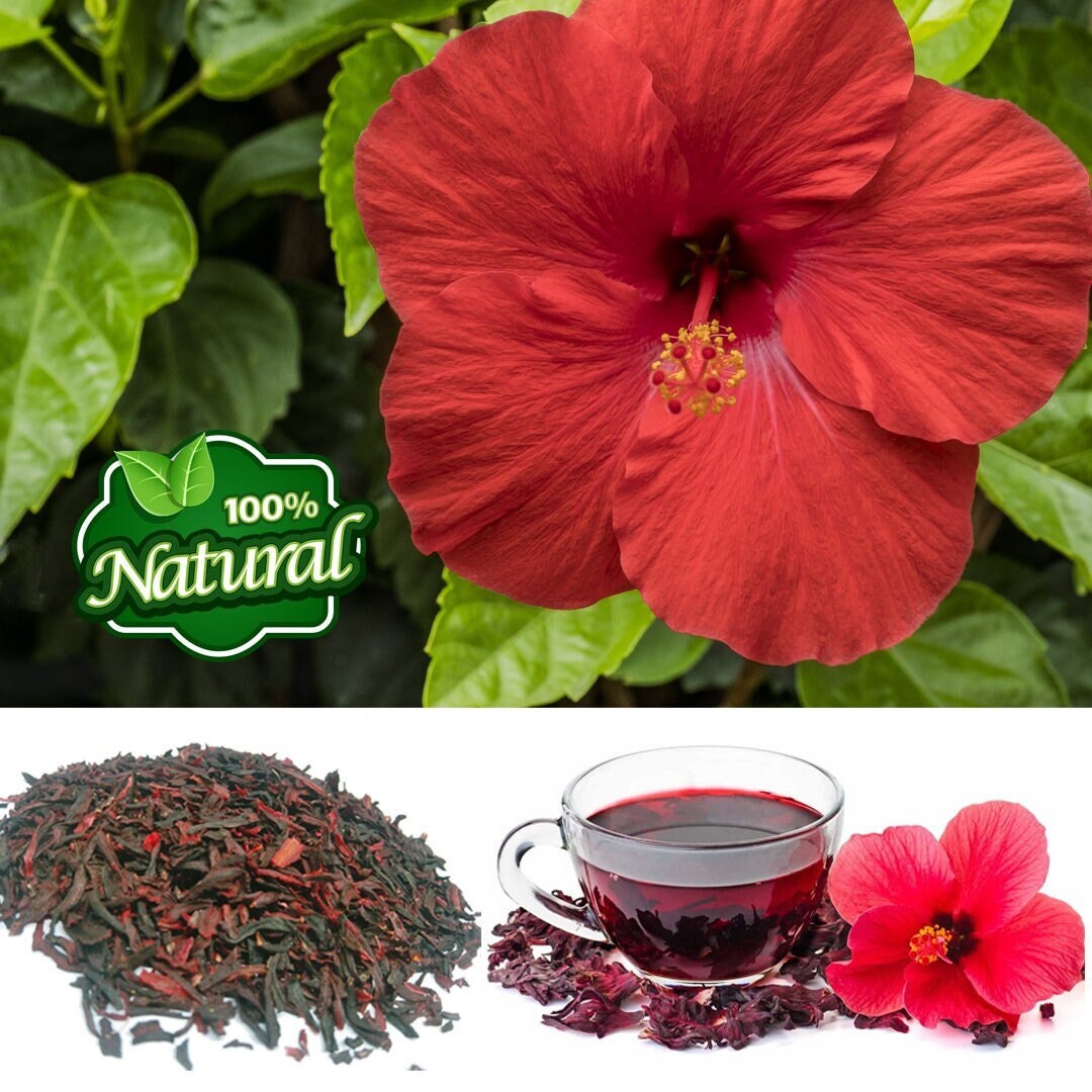 100% Natural Ceylon Organic Dried Hibiscus Flowers 50g, Healthy Drink  Herbal Tea