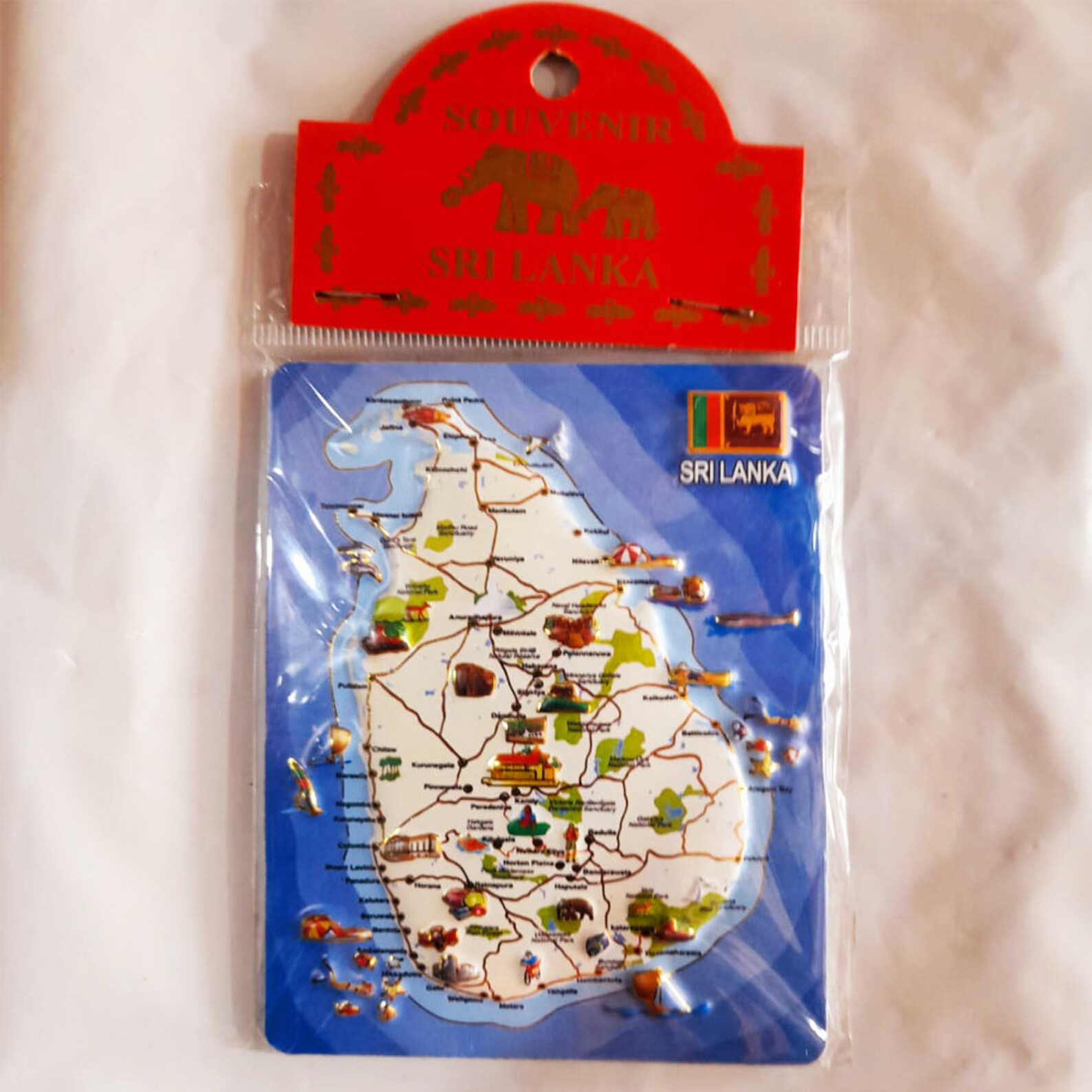 Drapeau national du Sri Lanka Arrière-plan avec le drapeau du Sri Lanka