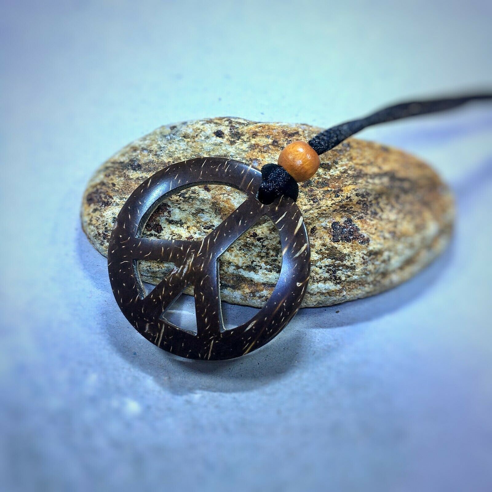 Coconut Shell Pendant With Necklace Handmade Unique Vintage Design