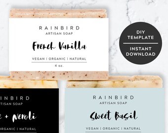 Soap Wrap Label Template Printable Handmade Soap Wrapper | Etsy