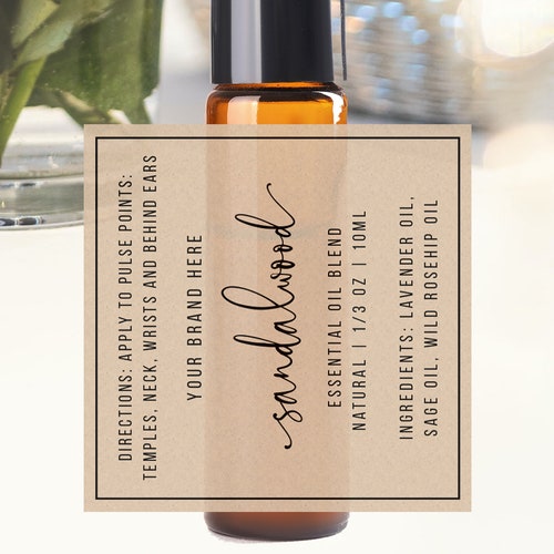 10ml Essential Oil Bottle Label Template Printable Essential - Etsy