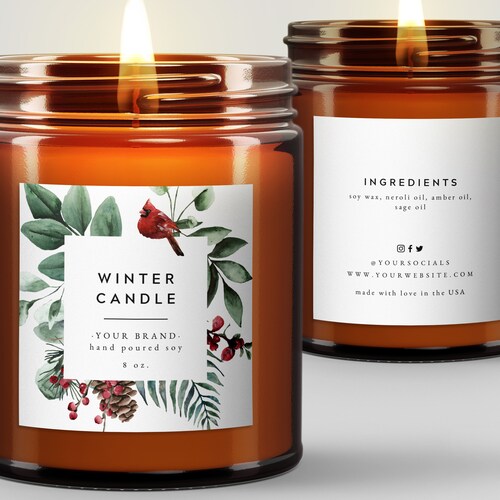 Fall Candle Label Template Printable Handmade Soy Candle Etsy