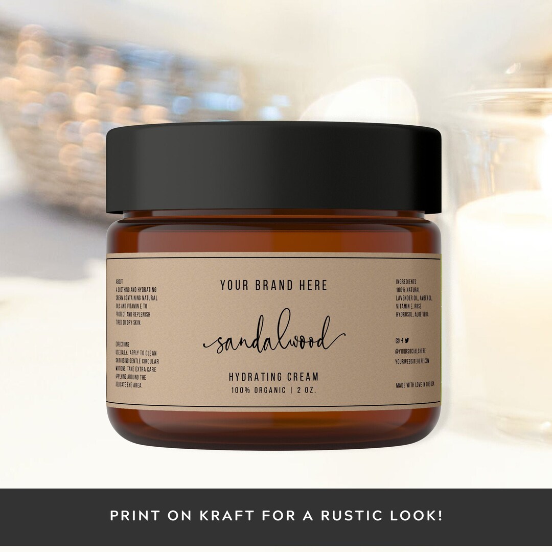 Wrap Around Jar Label Template, Printable Body Product Label Sticker ...