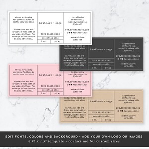 Essential Oil Bottle Labels Template, Printable Essential Oils Dropper ...