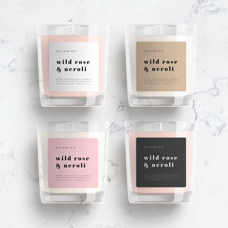 candle label printable template modern square product etsy