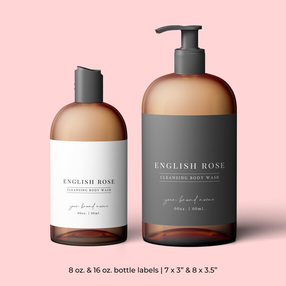 8oz and 16oz Bottle Label Templates Printable Minimalist Wrap - Etsy  Australia