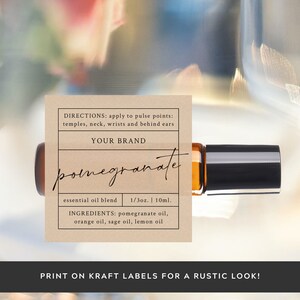 10ml Roller Bottle Label Template, Printable Essential Oils Rollerball ...