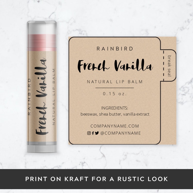 Lip Balm Label Template Printable Lip Balm Stickers Packaging | Etsy