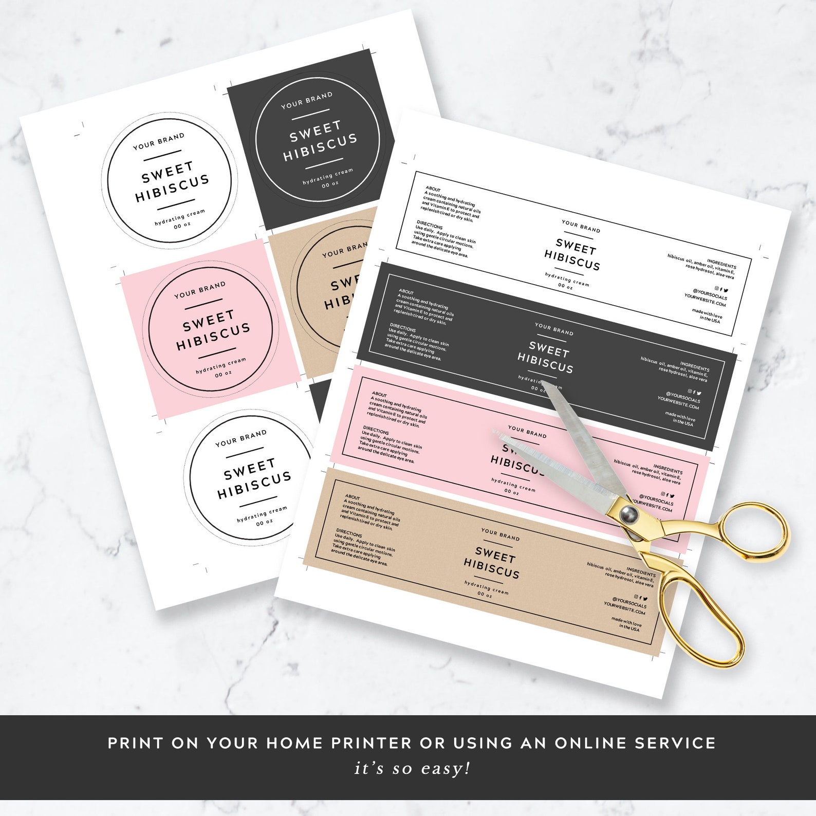 Body Butter Jar Label Template Printable Cosmetic Labels Etsy