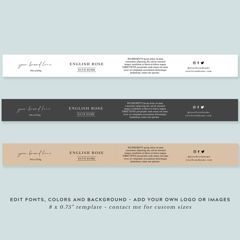 Bath Bomb Label Template Printable Bath Bomb Bands Bath Bomb - Etsy