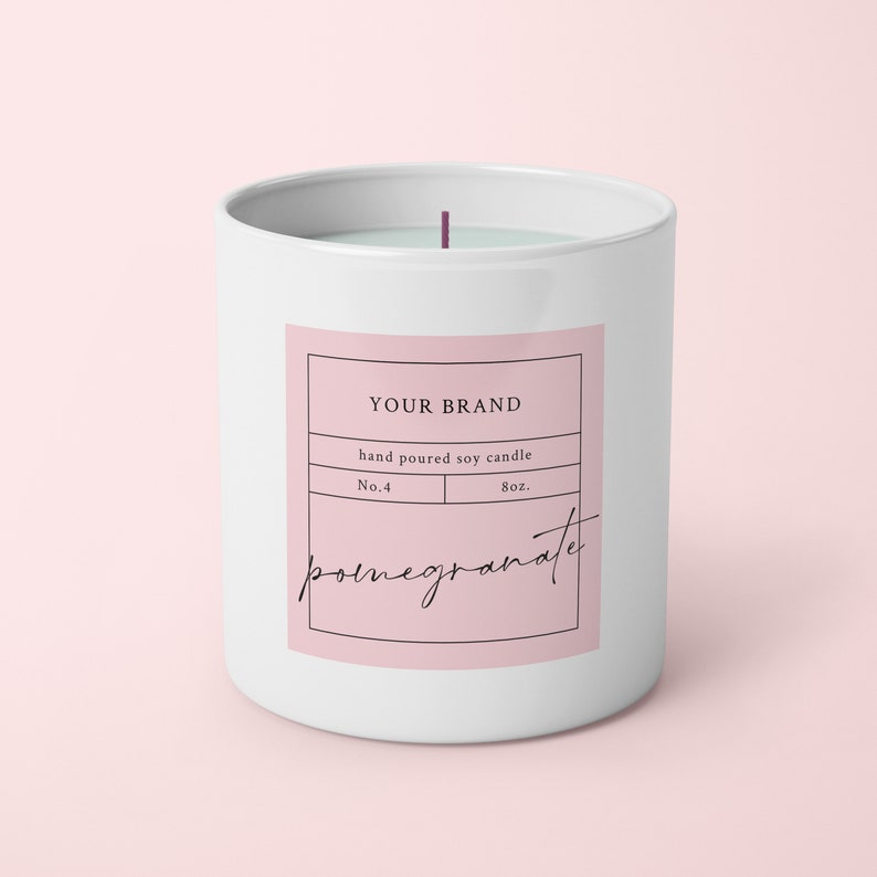 Square Candle Jar Labels Template Printable Custom Beauty Etsy