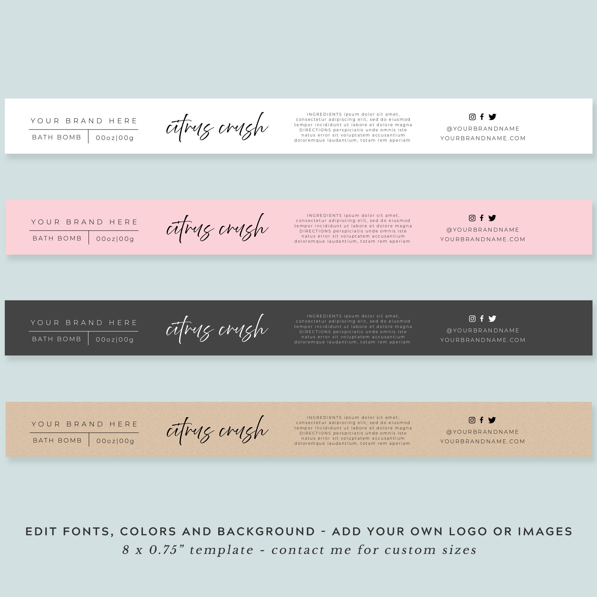 Bath Bomb Labels Template Printable Instant Download Bath - Etsy