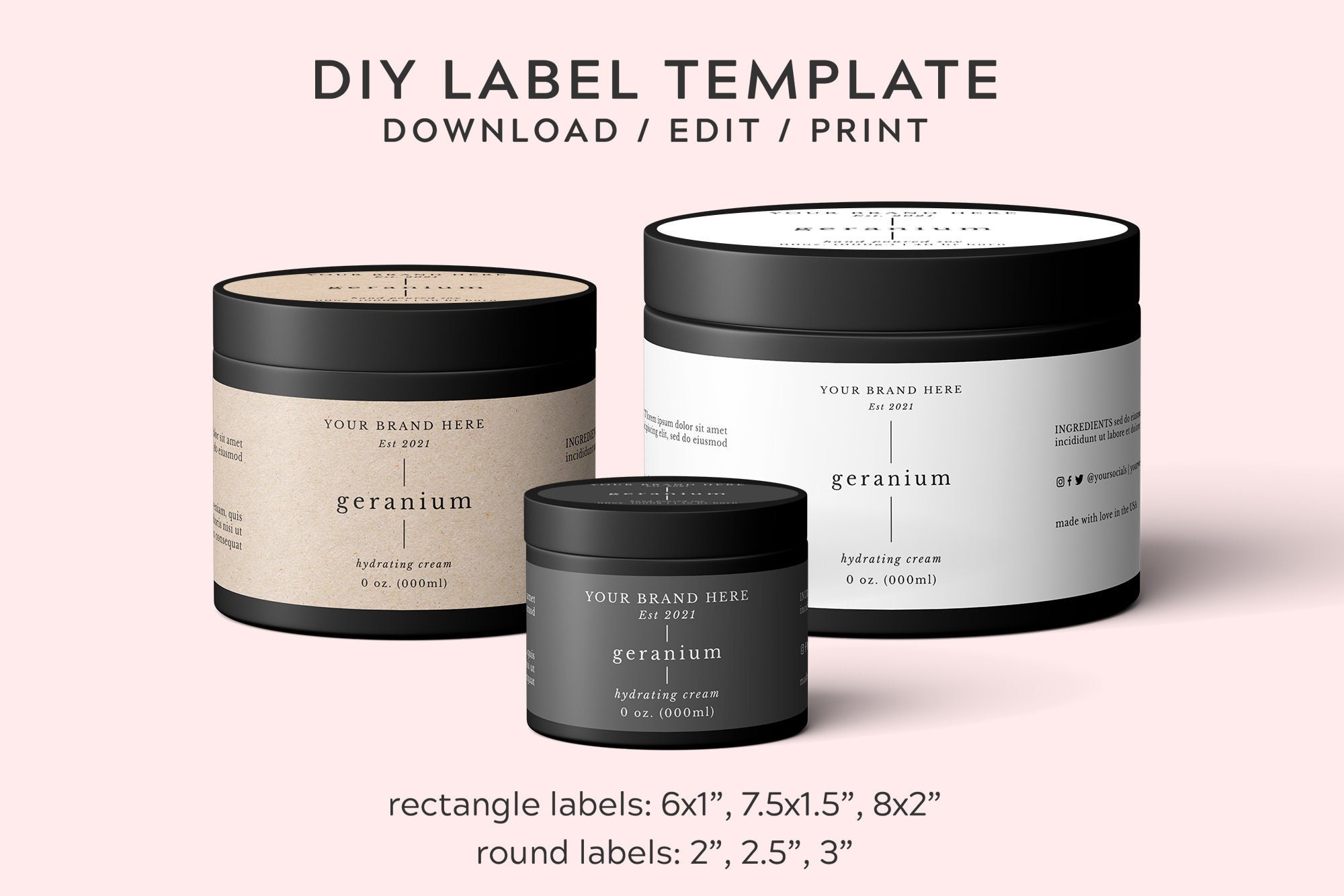 Candle Labels Template, Printable Boho Candle Label Template, DIY