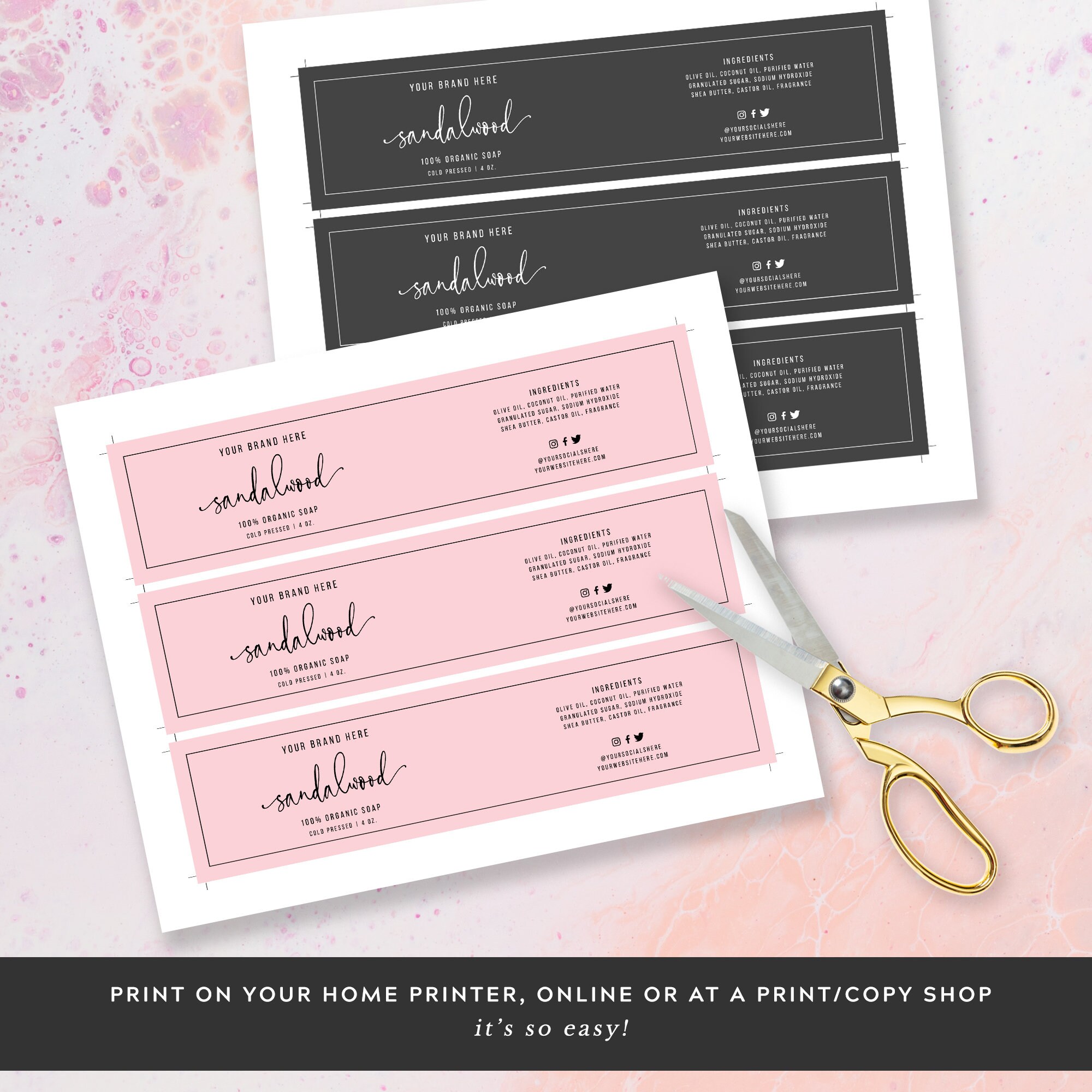 Soap Wrap Label Template Printable Handmade Soap Wrapper | Etsy