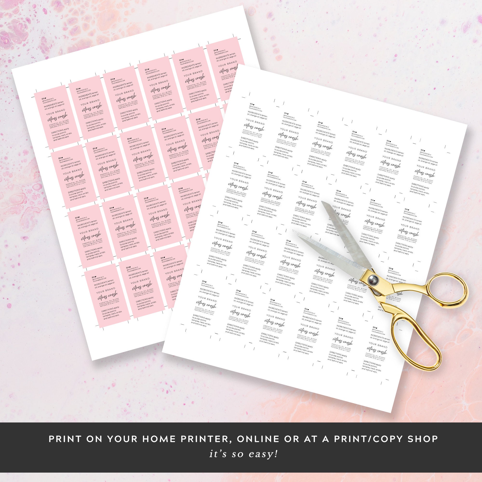 10ml essential oil bottle label template printable essential etsy