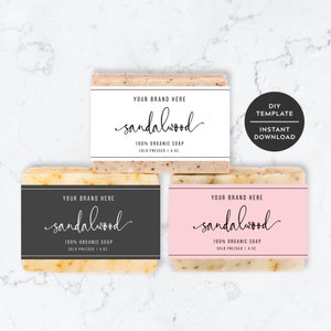 Soap Wrap Label Template, Printable Handmade Soap Wrapper Label Instant ...
