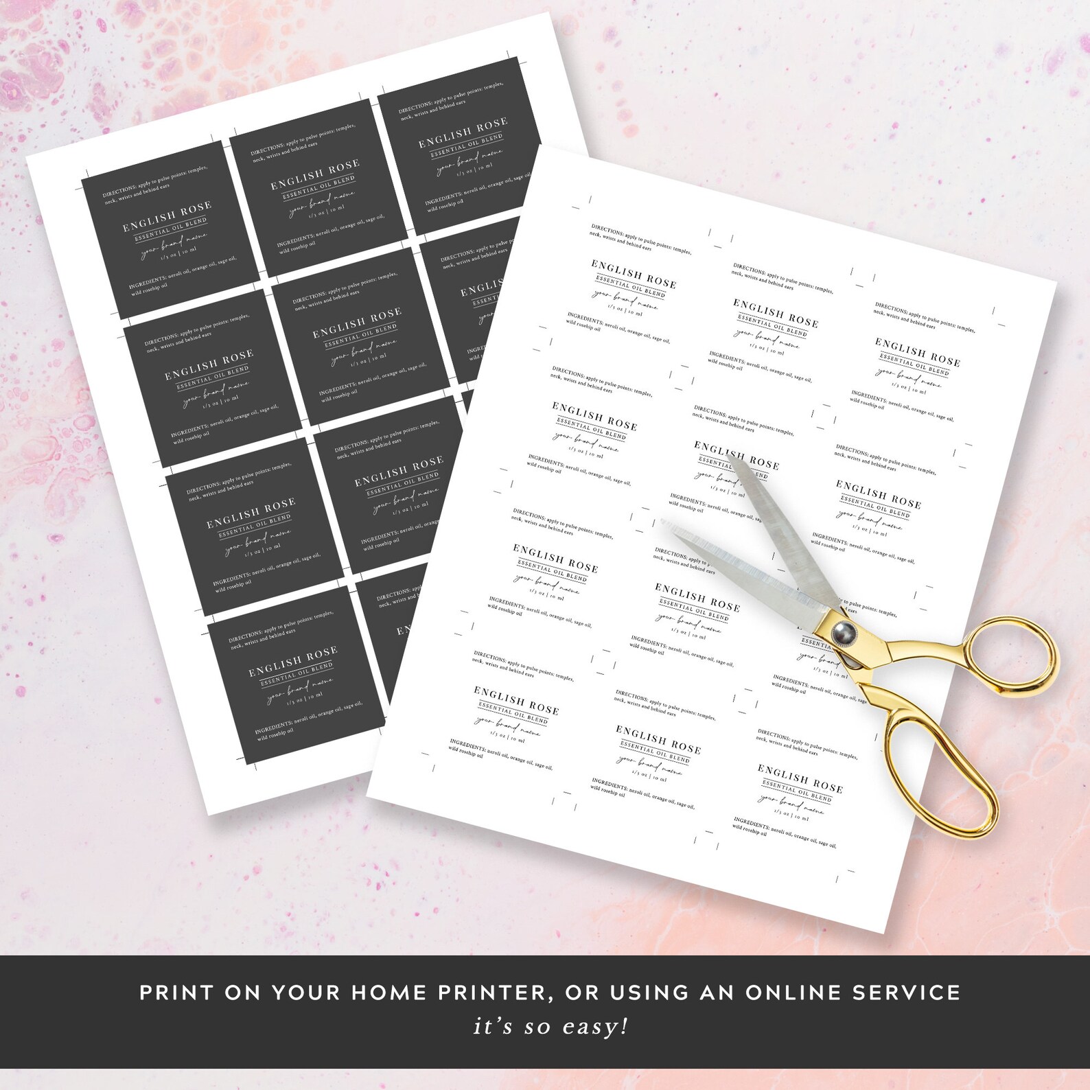 10ml Essential Oil Roller Label Template Printable DIY - Etsy