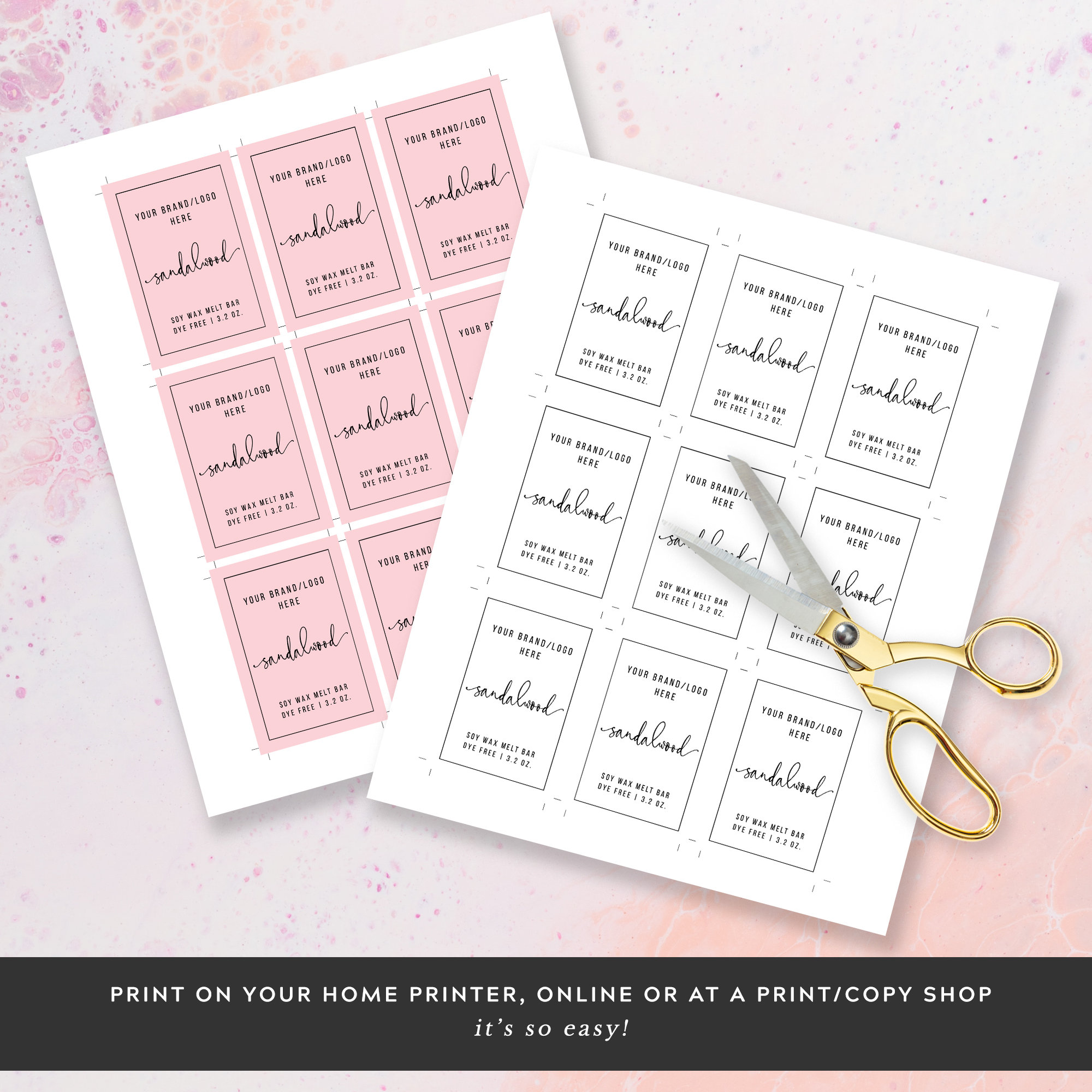 Printable Wax Melt Template Wax Melts Label Editable Sticker - Etsy