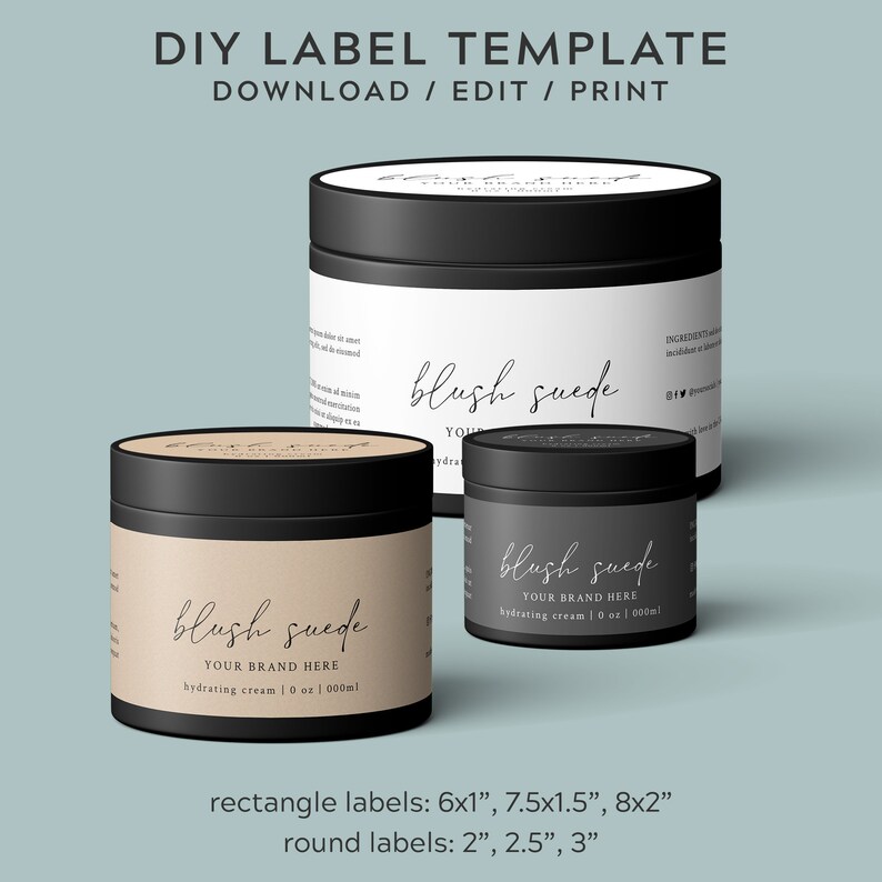 Body Butter Label Template Printable Cosmetic Jar Labels Etsy