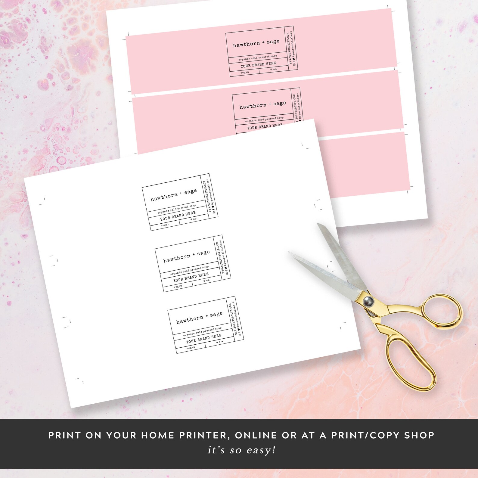Soap Wrappper Label Template Printable Handmade Soap Band - Etsy