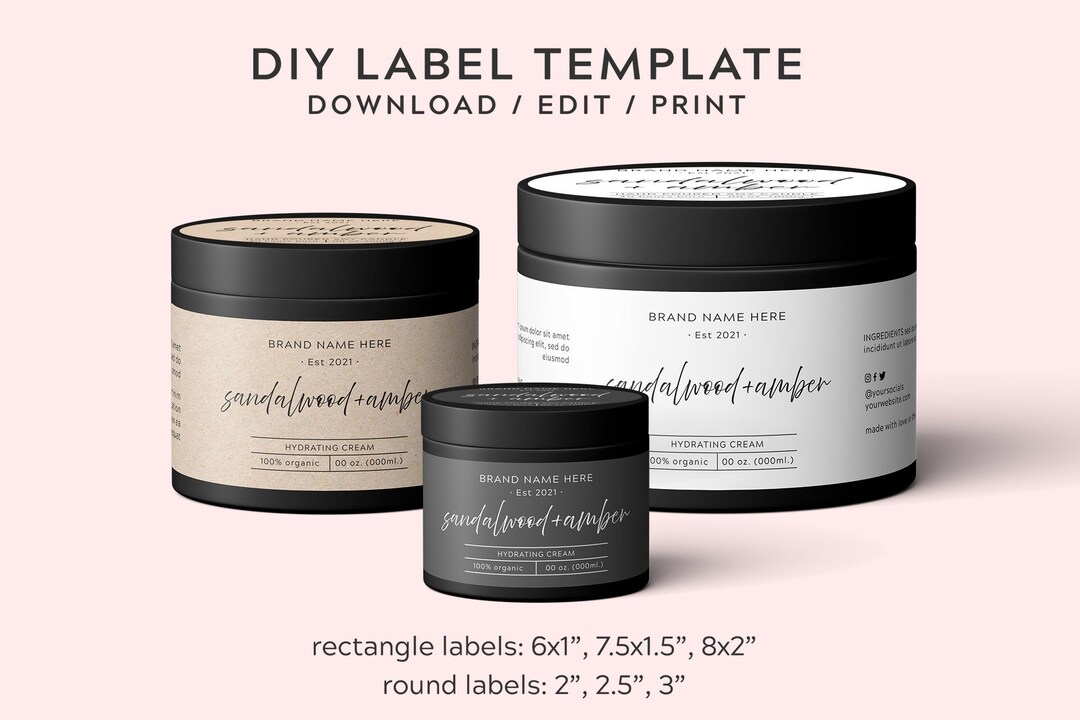 Body Butter Jar Label Template Printable Wrap Around Body Etsy UK