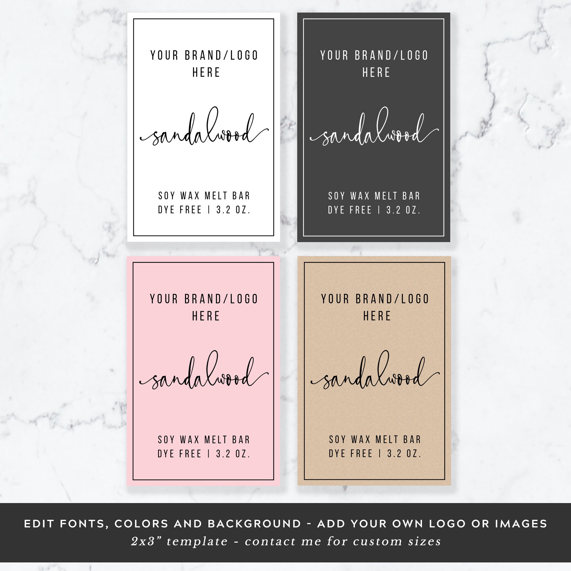 Printable Wax Melt Template Wax Melts Label Editable Sticker Etsy UK