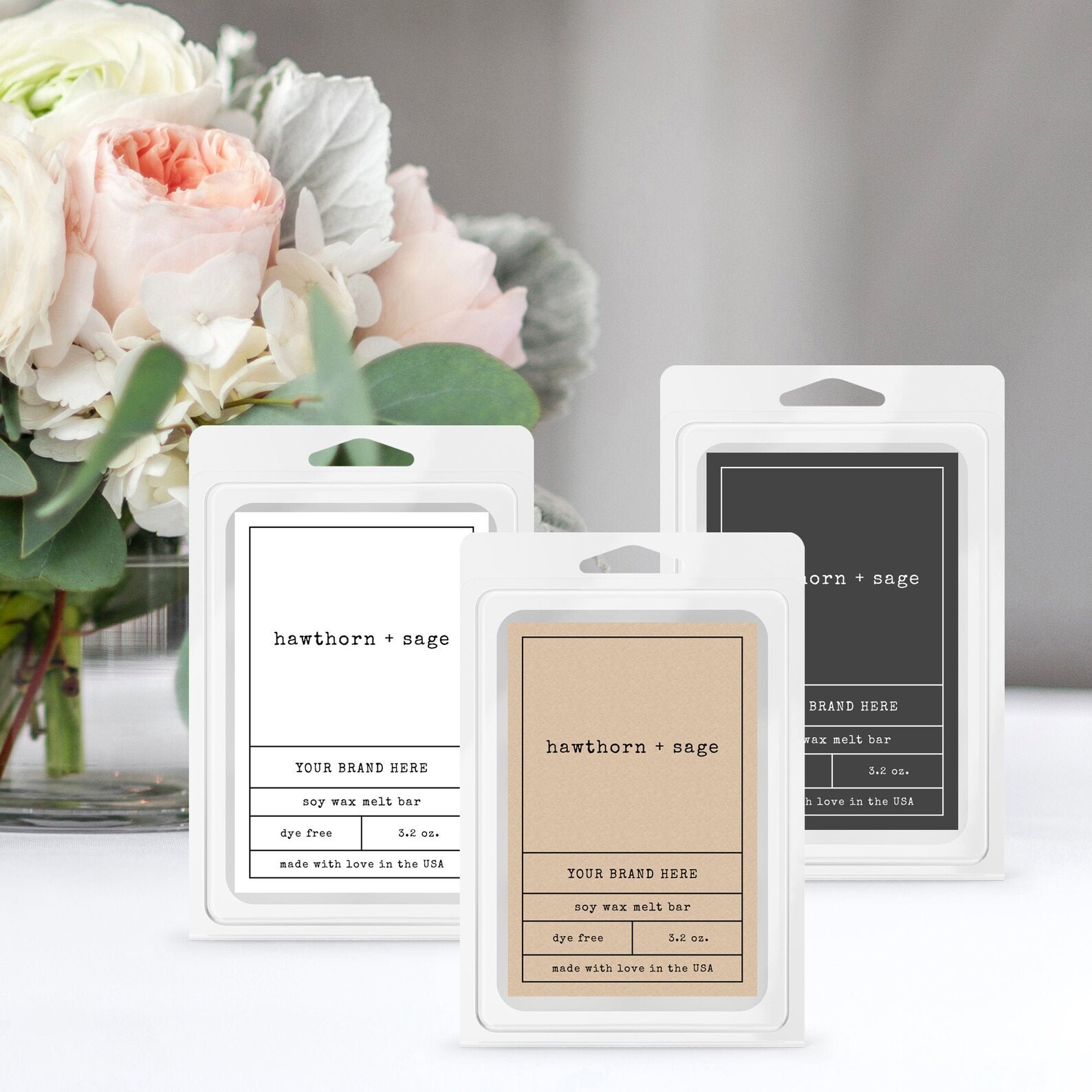 Wax Melts Label Template Printable Wax Melt Rectangle Label | Etsy