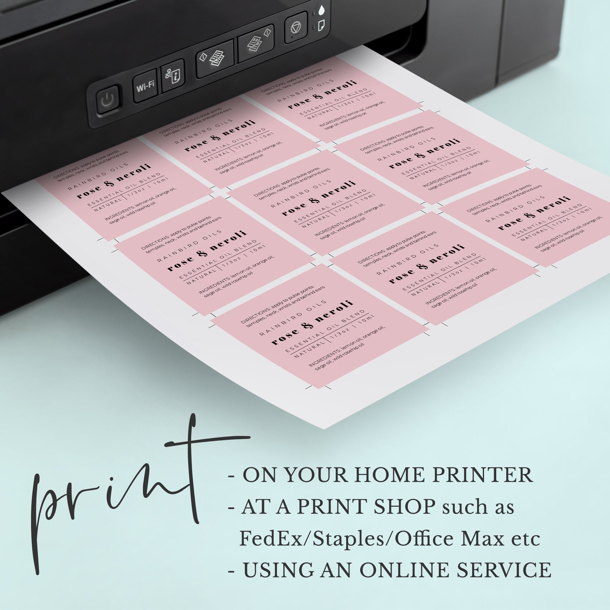 Essential Oil Roller Bottle Label Printable Essential Oils Etsy UK