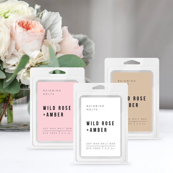 wax melt template printable wax melts label editable sticker etsy