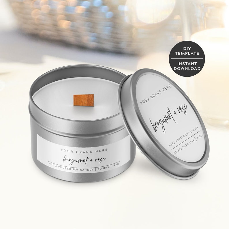 Candle Lables Template Printable Candle Tin Labels Editable Etsy