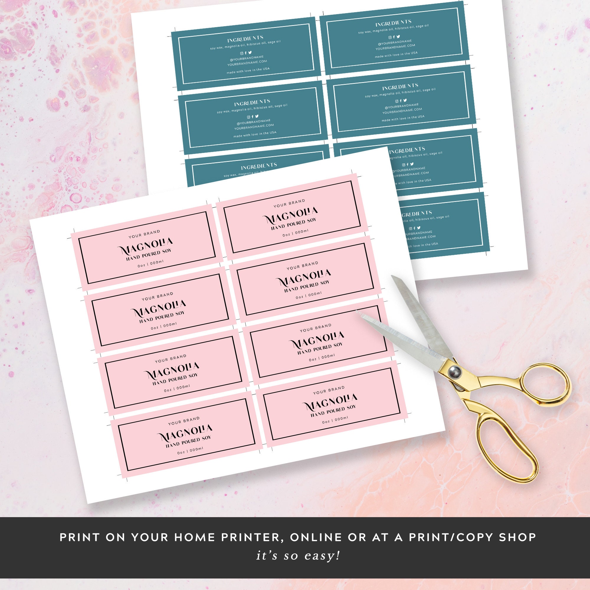 Candle Tin Labels Template Printable Minimalist Wrap Around Etsy UK