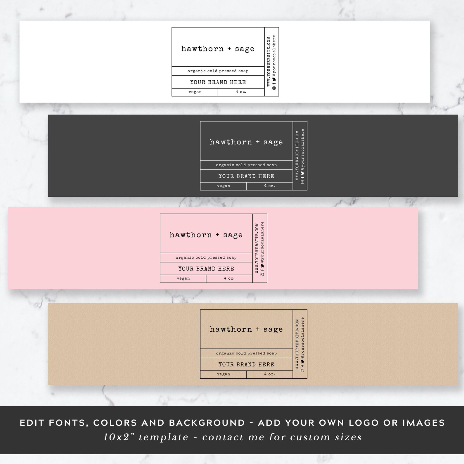 Soap Wrappper Label Template Printable Handmade Soap Band - Etsy
