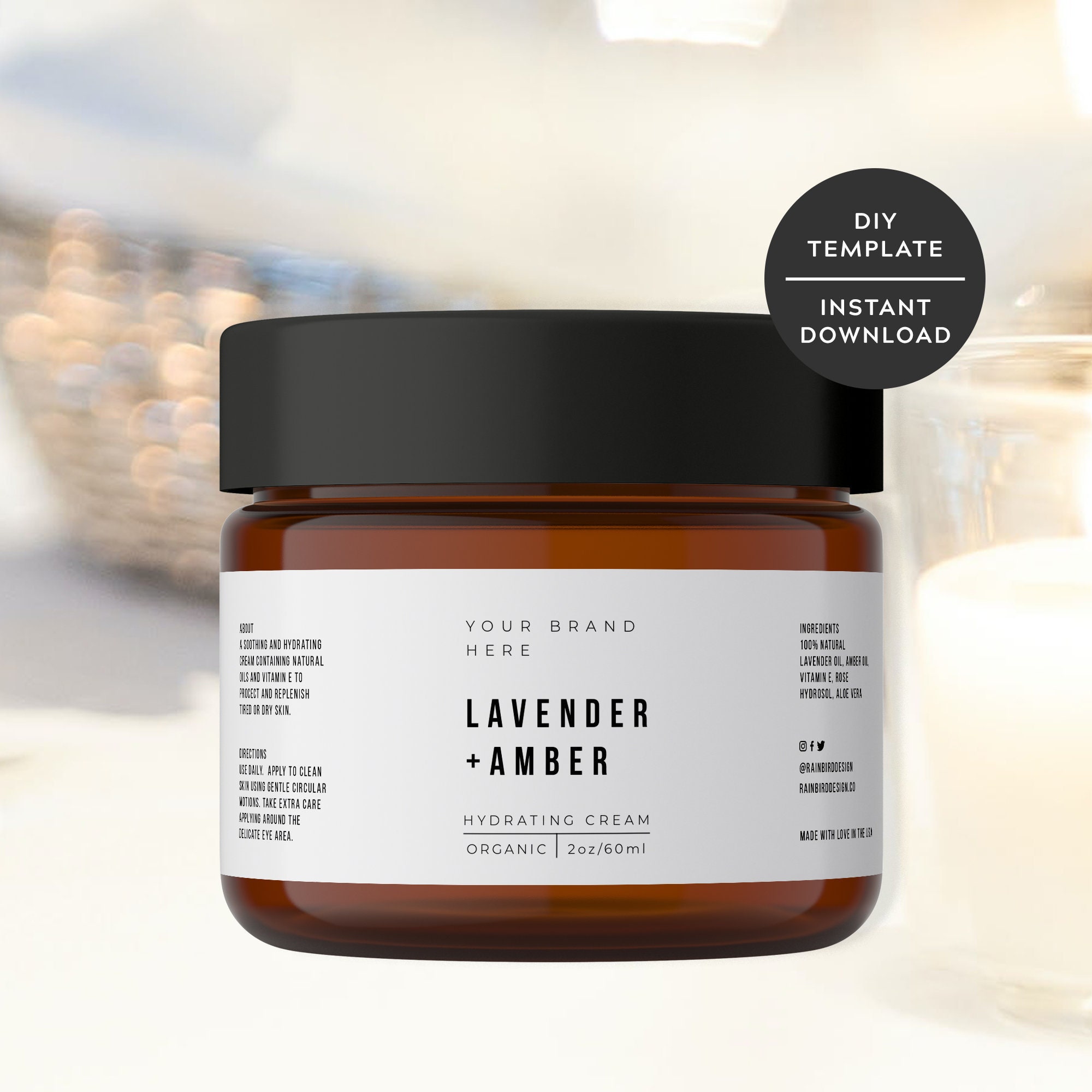 Cosmetic Label Template Printable Jar Labels Template DIY Etsy UK