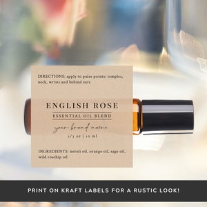 10ml Essential Oil Roller Label Template Printable DIY - Etsy