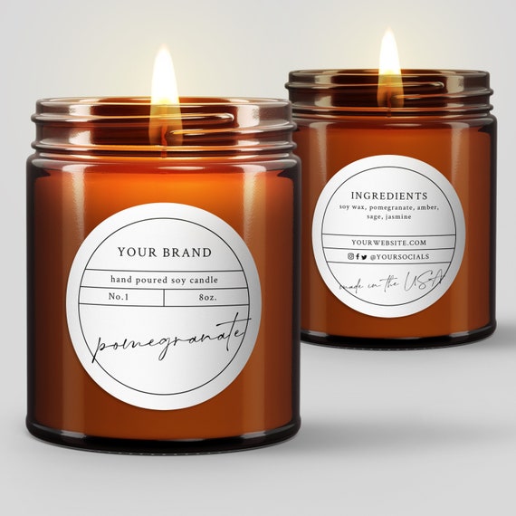Round Candle Jar Labels Template, Printable Candle Tin Label