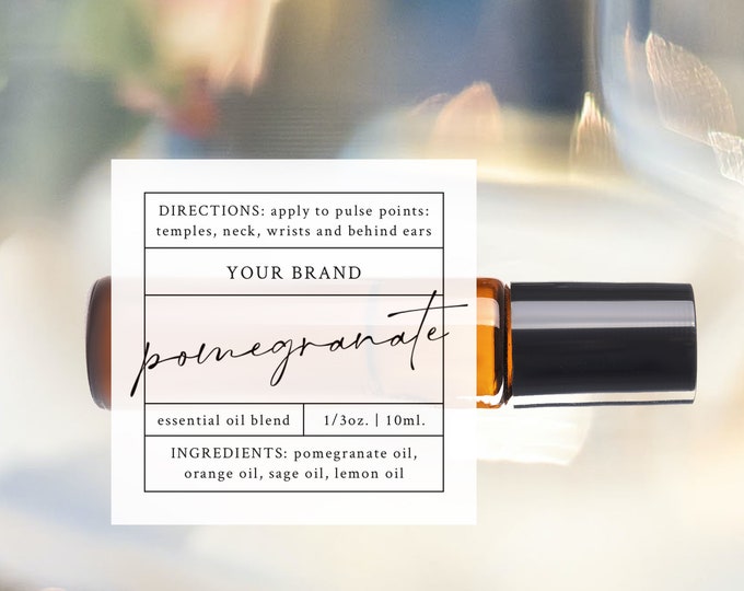 10ml Roller Bottle Label Template, Printable Essential Oils Rollerball ...