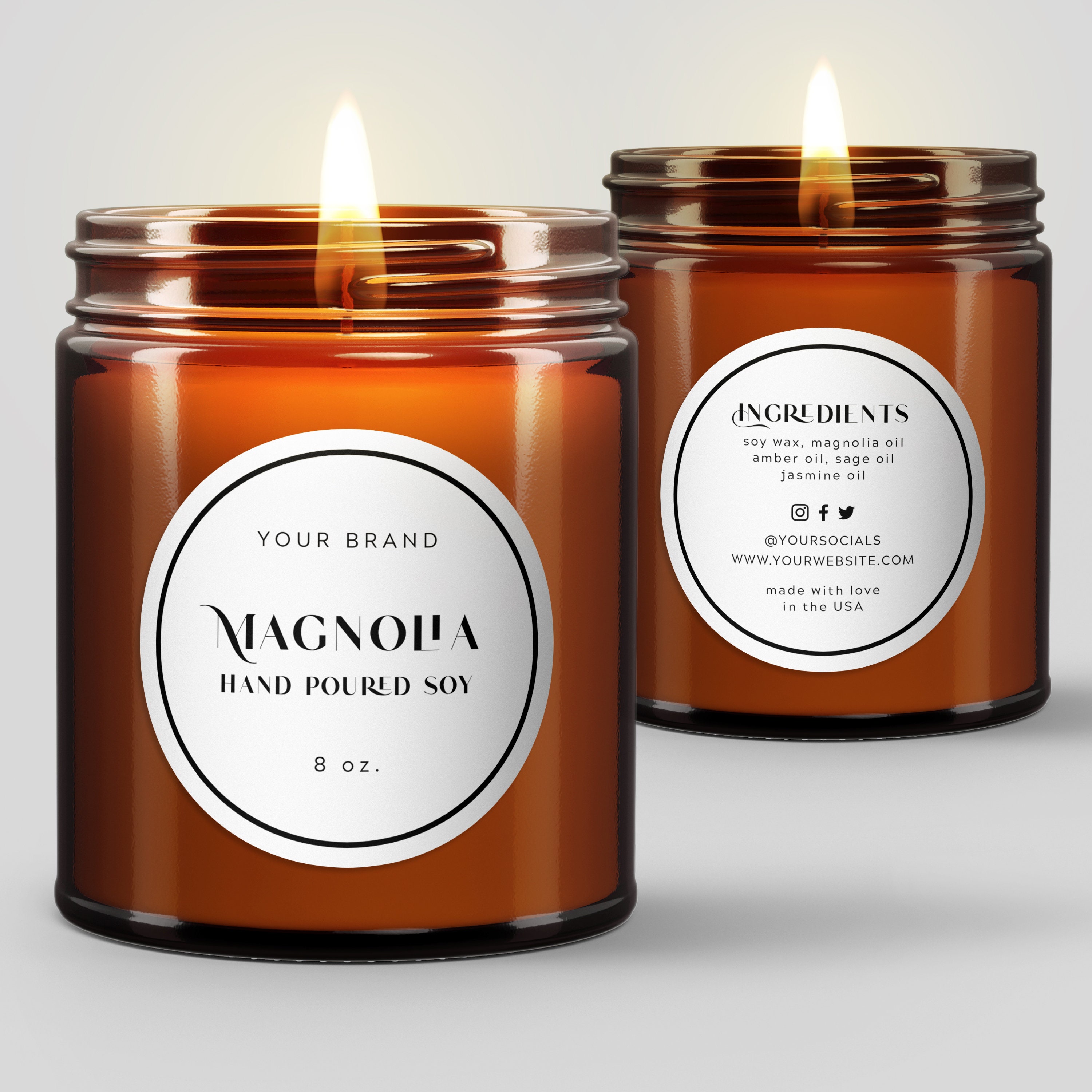 Round Candle Tin Labels Template. Printable Candle Jar Etsy