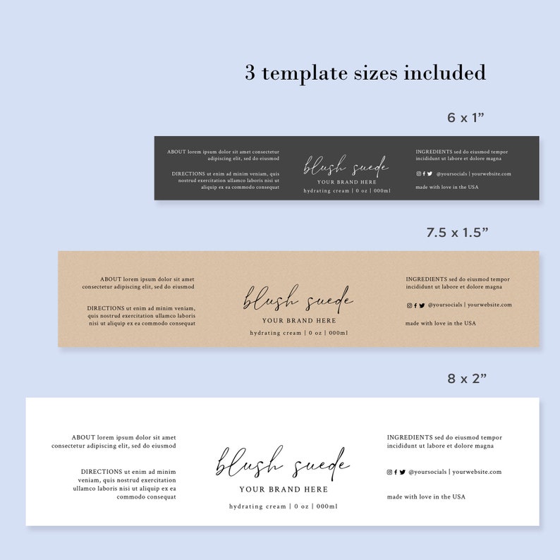 Body Butter Label Template Printable Cosmetic Jar Labels Etsy