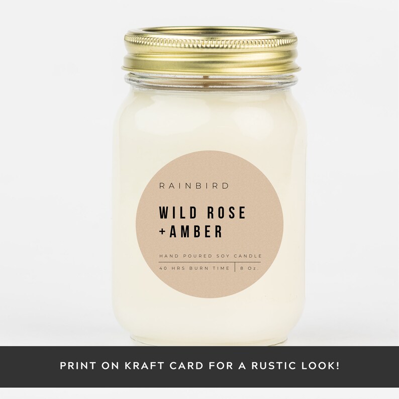 minimalist candle label template printable round candle