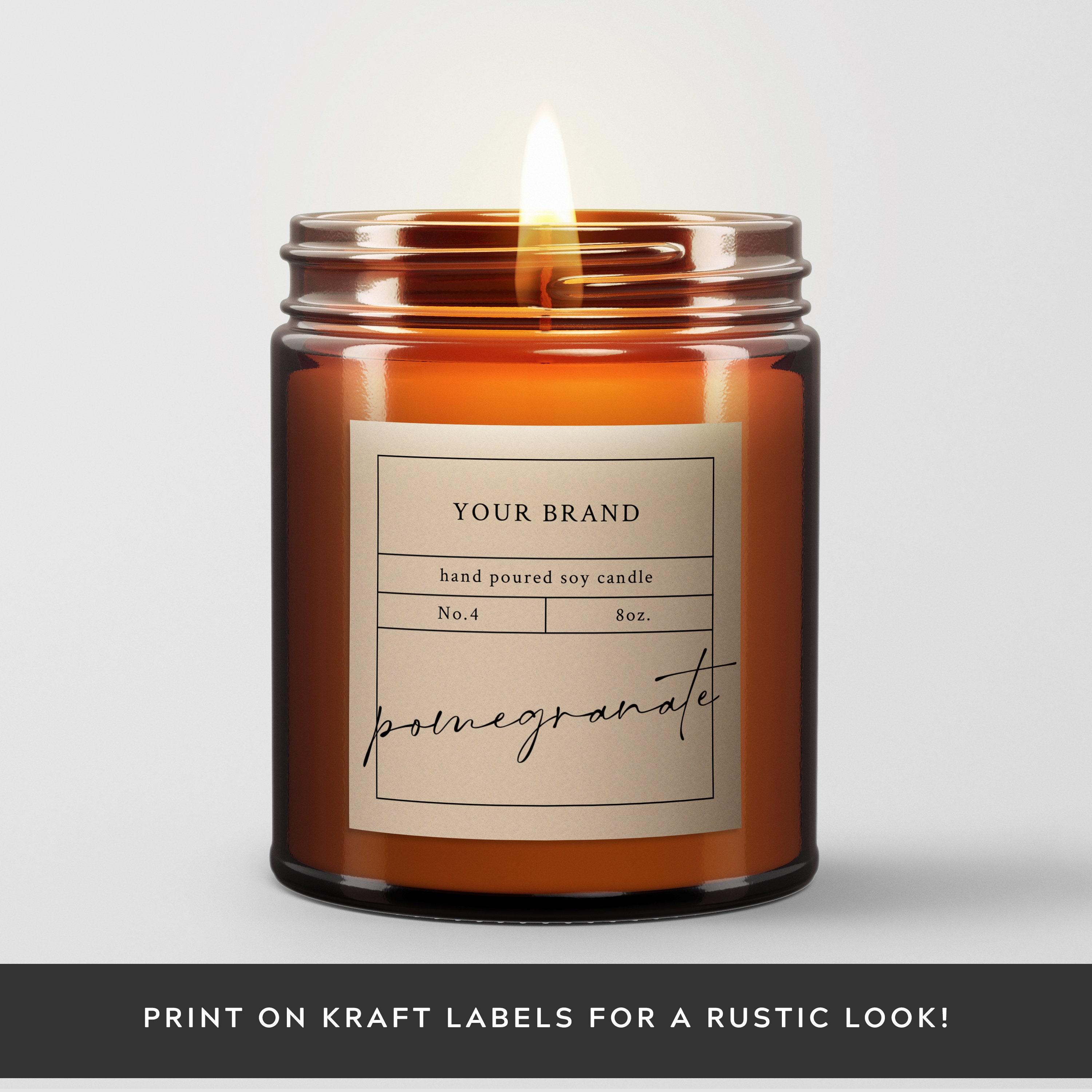 Square Candle Label Template Minimalist Custom Beauty Product Packaging ...