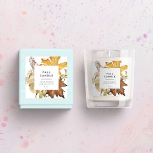 Fall Candle Label Template, Printable Handmade Soy Candle Autumn ...