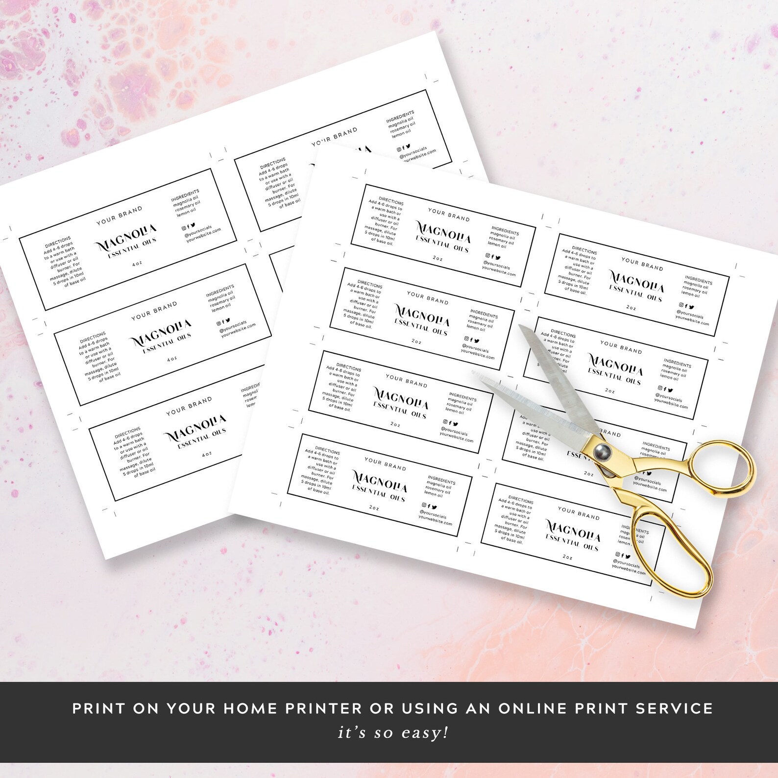 Essential Oil Labels Template Printable Essential Oils - Etsy