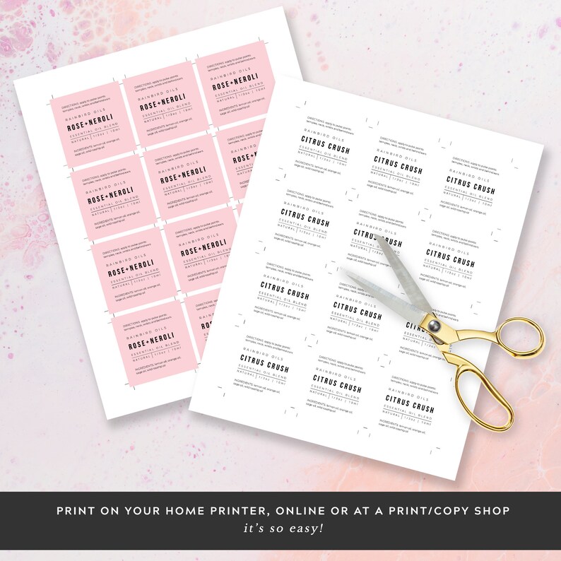 Essential Oils Labels Template Printable DIY Essential Oil | Etsy