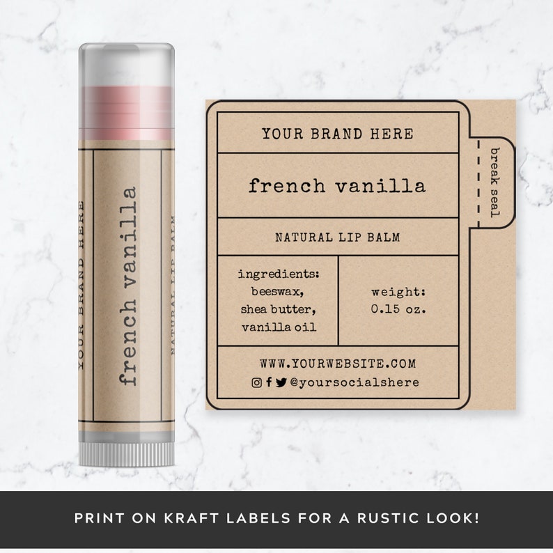 Printable Lip Balm Label Lip Balm Tube Labels Template Etsy
