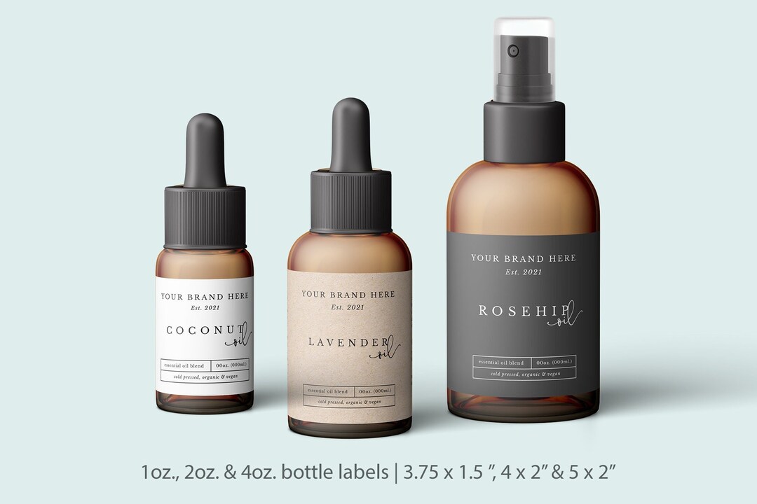 Dropper Bottle Label Template 1oz 2oz 4oz, Boston Round Bottle Labels ...