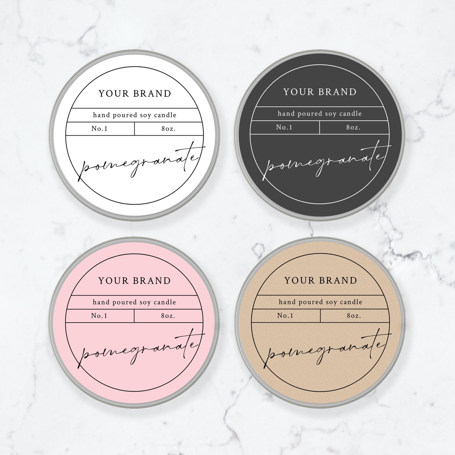 Round Candle Jar Labels Template Printable Candle Tin Label Etsy