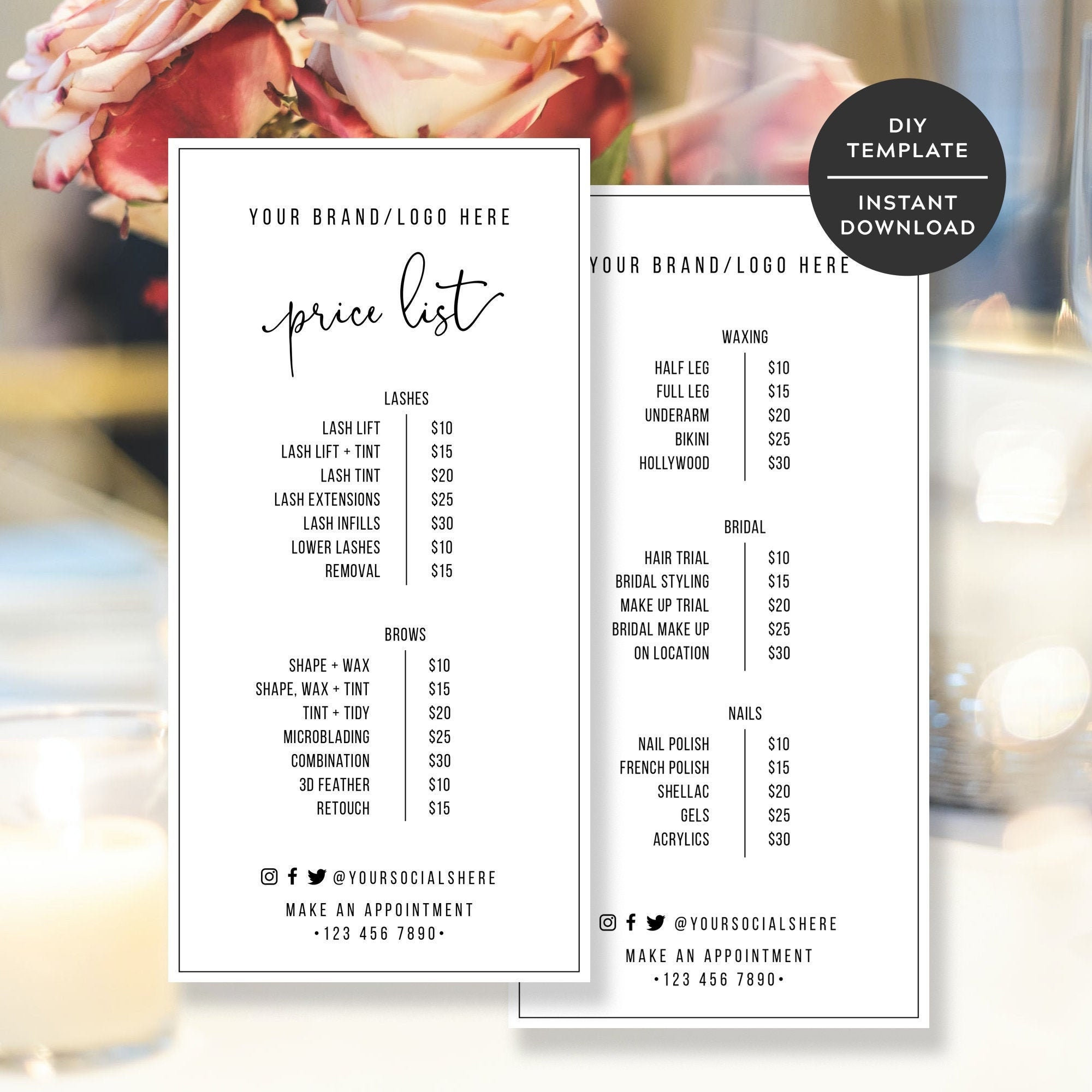 Hair Salon Price List Template Printable Beauty Salon - Etsy Hair Salon Price List Template Printable Beauty Salon - Etsy