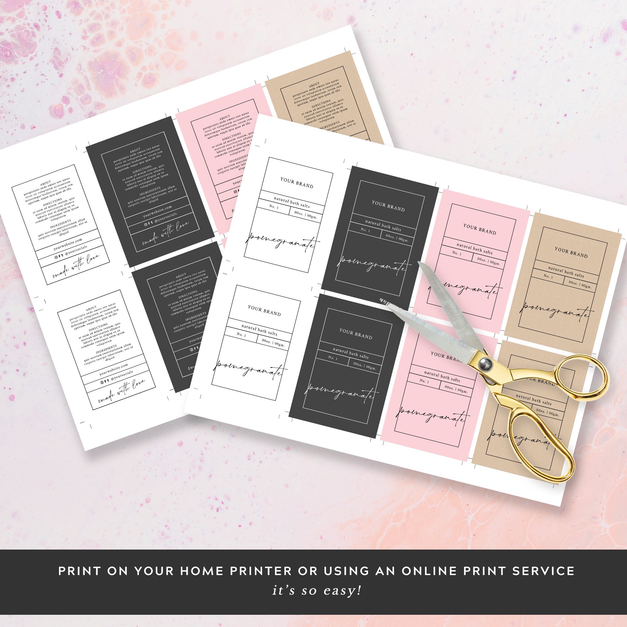 Stand Up Pouch Label Template Printable Bath Salts Label Etsy